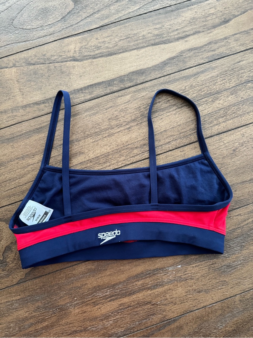 SPEEDO Red "GUARD" Lifeguard Swim Top with Navy Trim - Picture 3 of 6